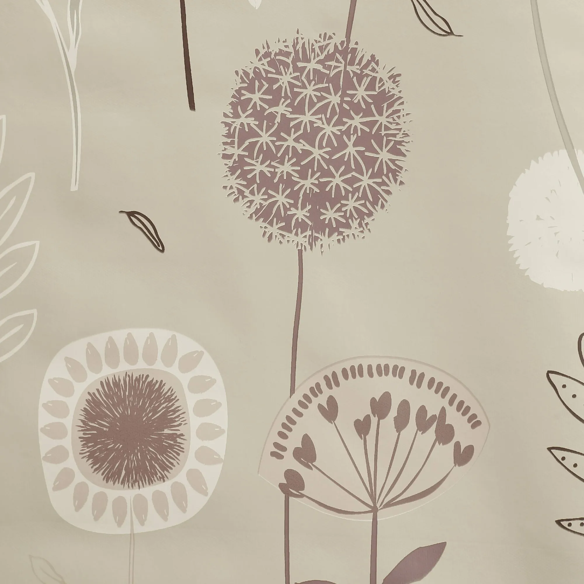 Tafelkleed<Blancheporte Tafellaken in toile cirée met paardenbloemmotief taupe