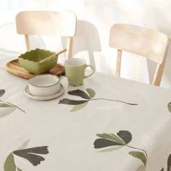 Tafelkleed<Blancheporte Tafellaken in toile cirée, bloemenprint beige / groen