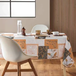 Tafellaken En Tafelloper<Blancheporte Tafellaken met bladerenprint in patchwork, vlot onderhoud naturel