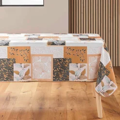 Tafellaken En Tafelloper<Blancheporte Tafellaken met bladerenprint in patchwork, vlot onderhoud naturel