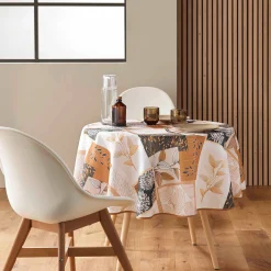 Tafellaken En Tafelloper<Blancheporte Tafellaken met bladerenprint in patchwork, vlot onderhoud naturel
