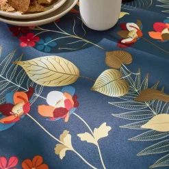 Tafellaken En Tafelloper<Blancheporte Tafellaken met bladerenprint, vlot onderhoud grijs / oranje