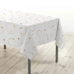 Feesttafel|Tafellaken En Tafelloper<Blancheporte Tafellaken met gouden sterren wit / goudkleurig