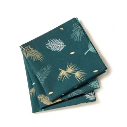 Feesttafel|Tafellaken En Tafelloper<Blancheporte Tafellaken met goudkleurige bladerenprint groen / goudkleurig