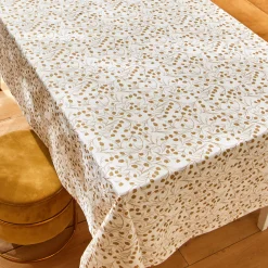 Feesttafel|Tafellaken En Tafelloper<Blancheporte Tafellaken met goudkleurige blaadjesprint wit / goudkleurig