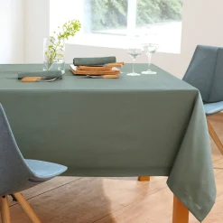 Tafellaken En Tafelloper<Blancheporte Tafellaken met linnenaspect kaki