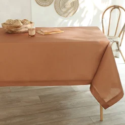 Tafellaken En Tafelloper<Blancheporte Tafellaken met linnenaspect karamel