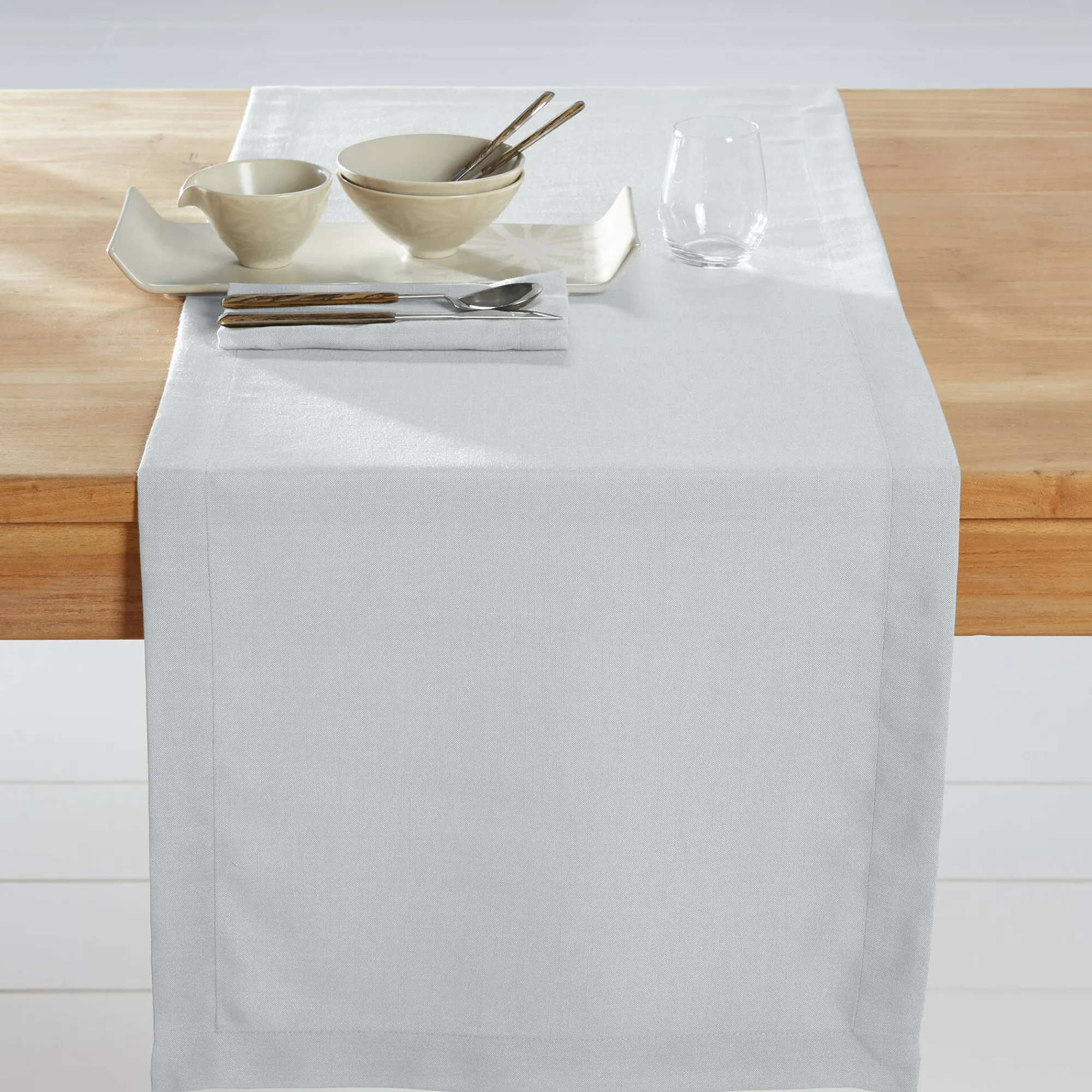Tafellaken En Tafelloper<Blancheporte Tafellaken met linnenaspect parelgrijs