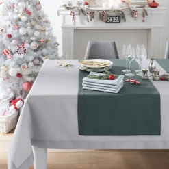 Tafellaken En Tafelloper<Blancheporte Tafellaken met linnenaspect parelgrijs