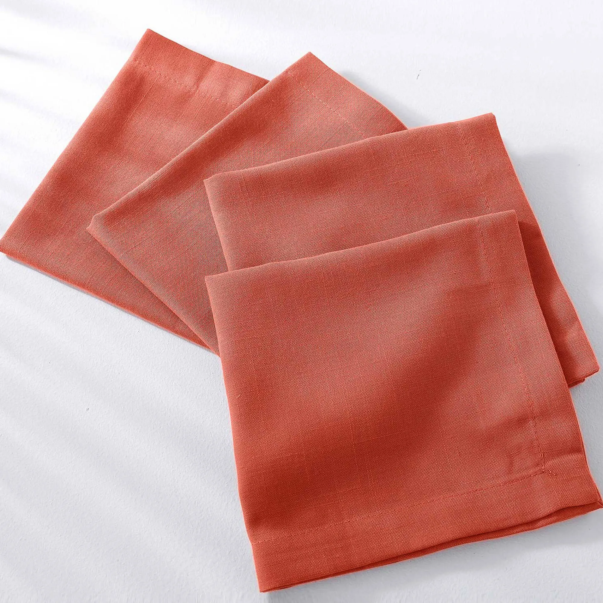 Tafellaken En Tafelloper<Blancheporte Tafellaken met linnenaspect terracotta