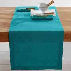 Tafellaken En Tafelloper<Blancheporte Tafellaken met linnenaspect eendenblauw