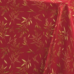 Feesttafel|Tafellaken En Tafelloper<Blancheporte Tafellaken met metallic natuurlijk motief rood / goudkleurig