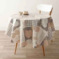 Tafelkleed<Blancheporte Tafelzeil met chaletmotief beige / blauw