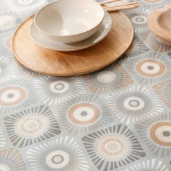 Tafelkleed<Blancheporte Tafelzeil met waxprint grijs / oranje