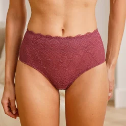 Slip En Shorty<Confidence Lingerie Tailleslip in kant en microvezel Orellana - set van 2 pruim