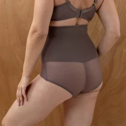 Slip En Shorty<Blancheporte Tailleslip in tricot en corrigerende tule koffie