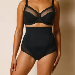 Slip En Shorty<Blancheporte Tailleslip in tricot en corrigerende tule zwart