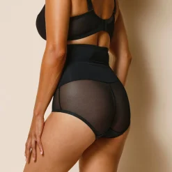 Slip En Shorty<Blancheporte Tailleslip in tricot en corrigerende tule zwart