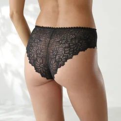 Slip En Shorty<Blancheporte Tangaslip met hoge taille in microvezel en rekbare kant - set van 2 zwart + ivoorkleur