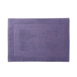 Badmatje<Blancheporte Tapijt met Griekse sierrand, standaard kwaliteit aubergine