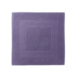 Badmatje<Blancheporte Tapijt met Griekse sierrand, standaard kwaliteit aubergine