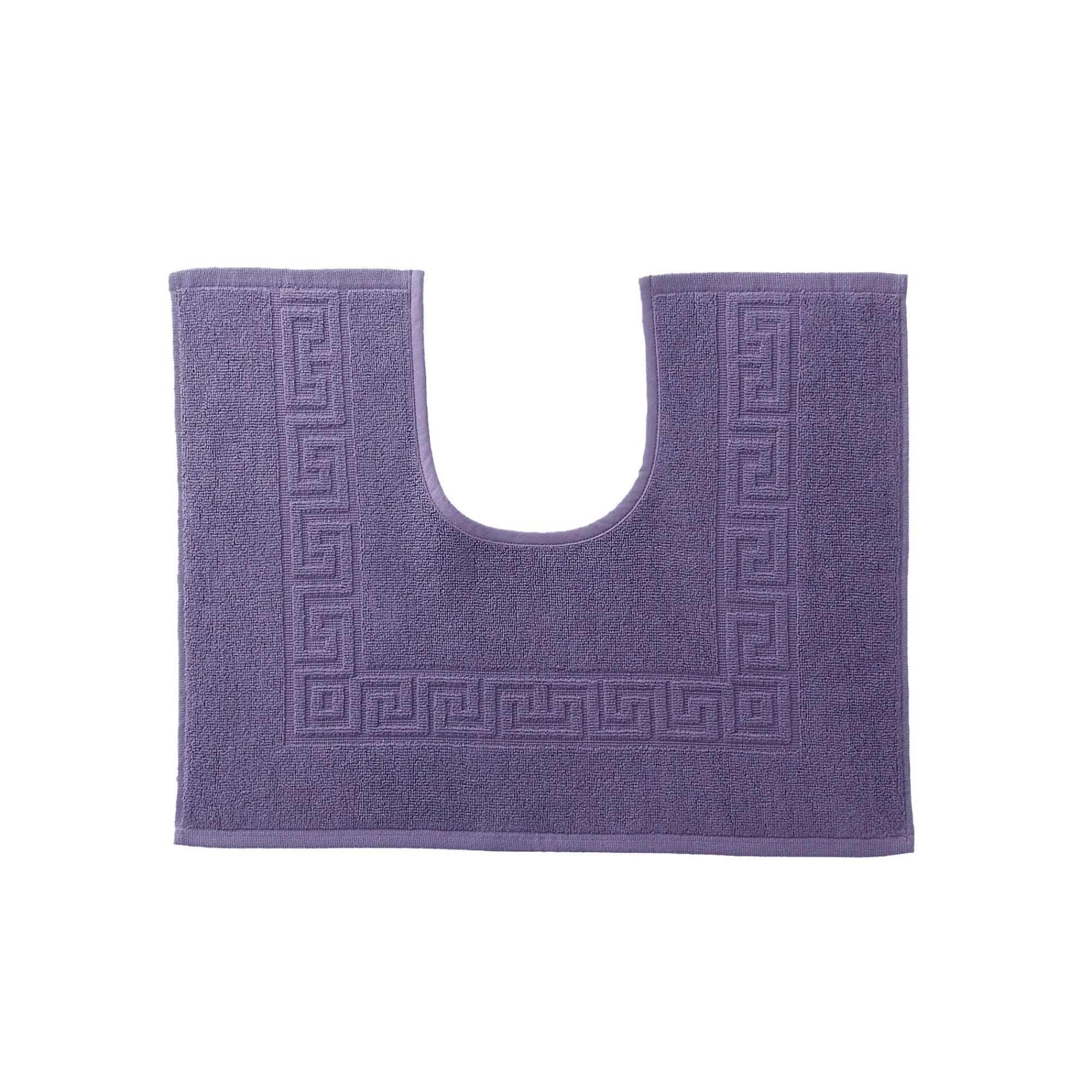 Badmatje<Blancheporte Tapijt met Griekse sierrand, standaard kwaliteit aubergine