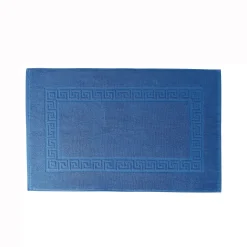 Badmatje<Blancheporte Tapijt met Griekse sierrand, standaard kwaliteit felblauw