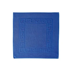 Badmatje<Blancheporte Tapijt met Griekse sierrand, standaard kwaliteit felblauw