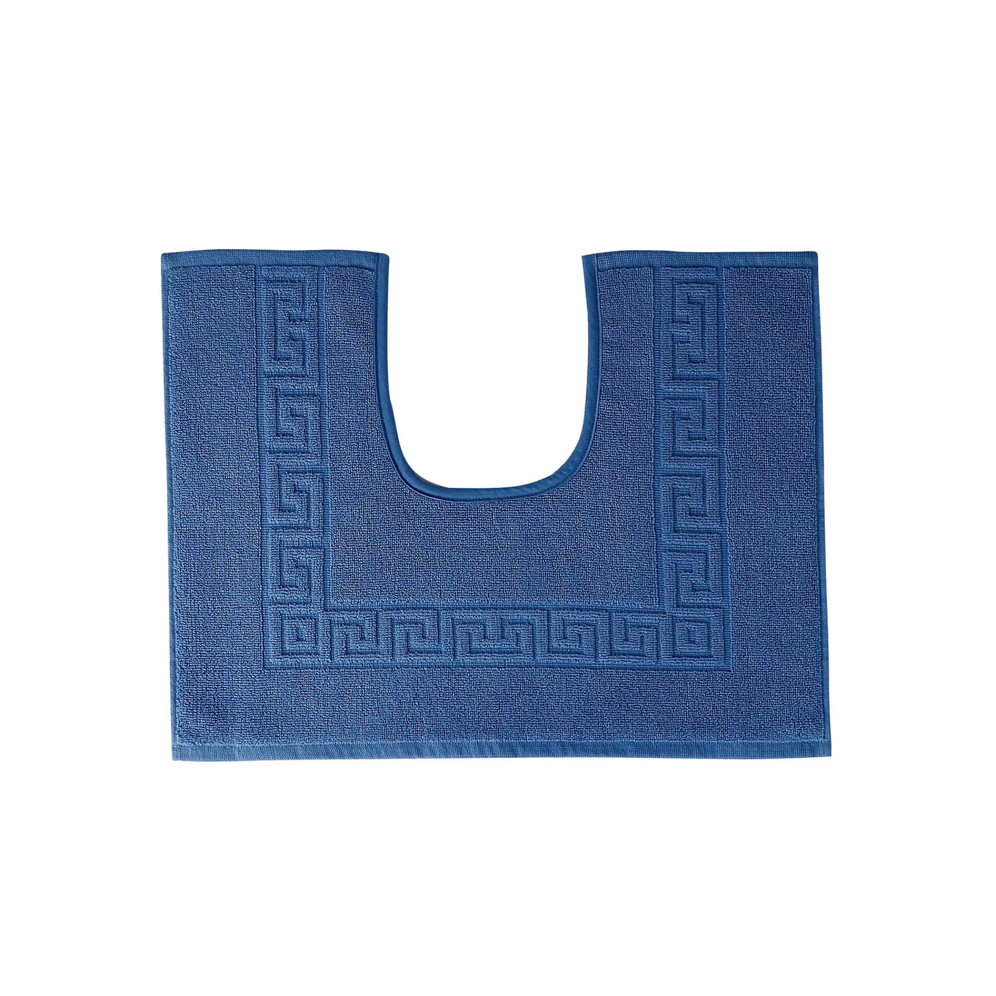 Badmatje<Blancheporte Tapijt met Griekse sierrand, standaard kwaliteit felblauw