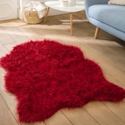 Tapijt<Blancheporte Tapijt met polen in dierenhuidvorm rood