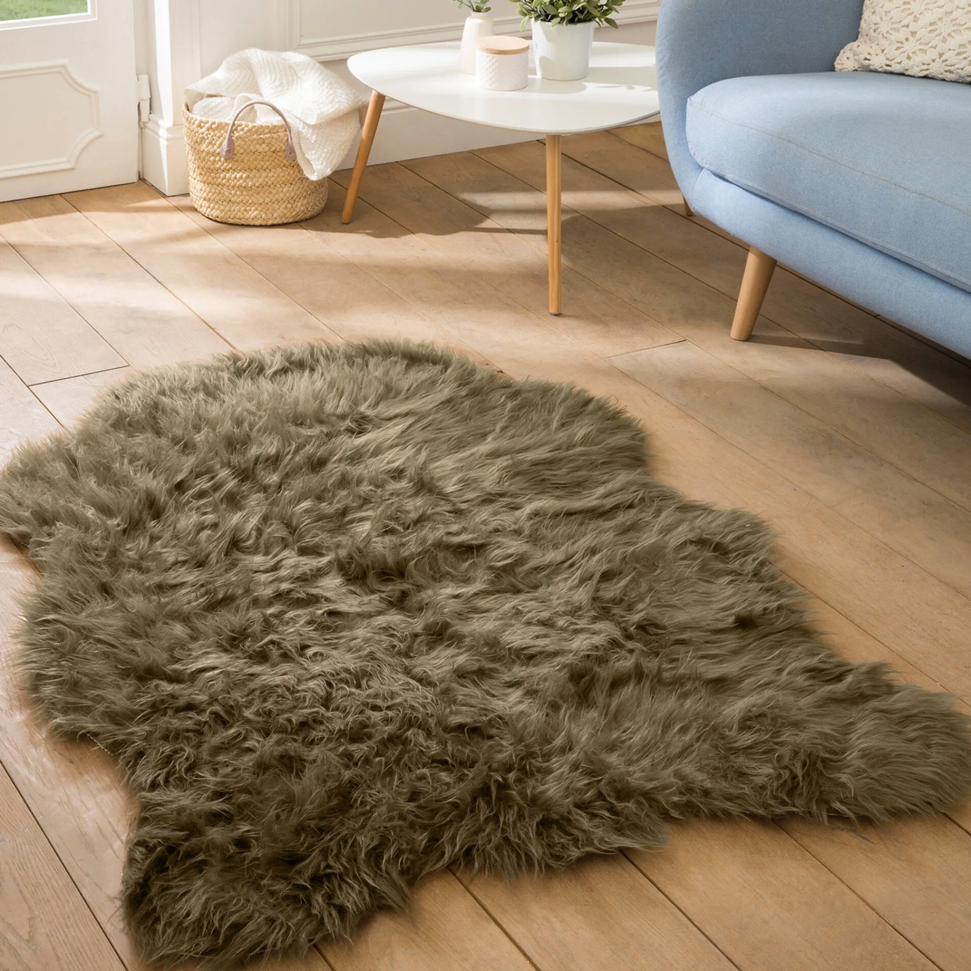 Tapijt<Blancheporte Tapijt met polen in dierenhuidvorm taupe