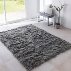 Tapijt<Blancheporte Tapijtje met lange polen grijs