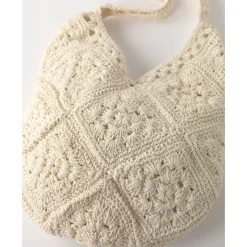 Accessoires En Juwelen<Blancheporte Tas in natuurlijk gehaakte stof, met schouderriem naturel