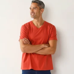 T-Shirt, Hemd En Polo<Blancheporte Tee-shirt col V manches courtes oranje