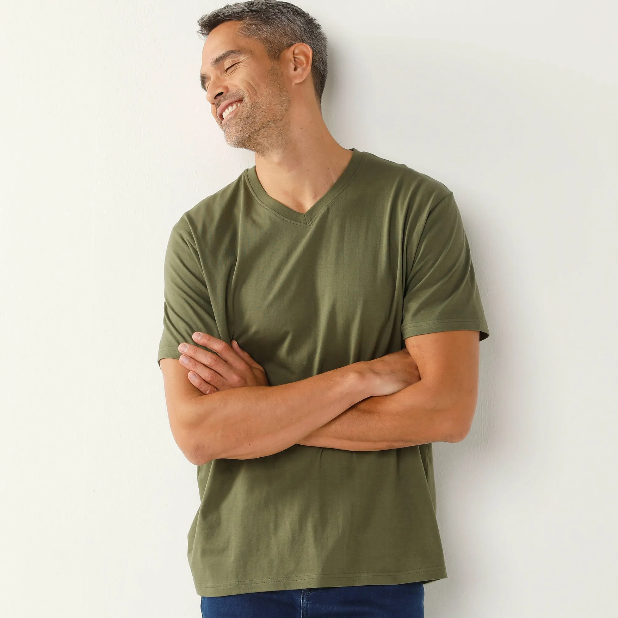 T-Shirt, Hemd En Polo<Blancheporte Tee-shirt col V manches courtes kaki