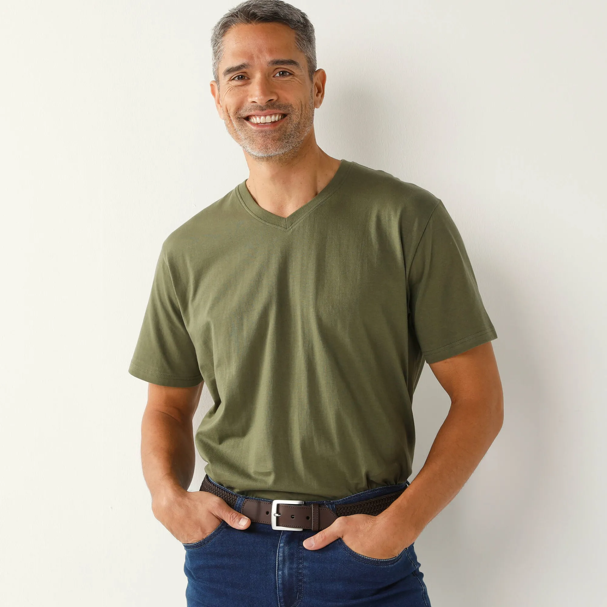 T-Shirt, Hemd En Polo<Blancheporte Tee-shirt col V manches courtes kaki