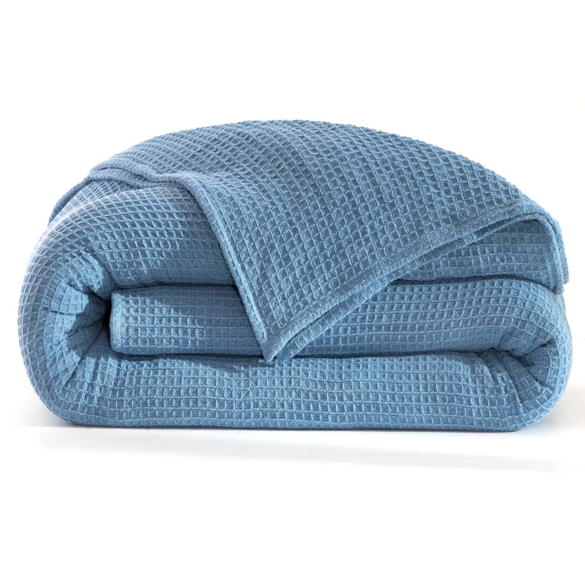 Deken<Blancheporte Temperatuurregelende deken in bijenraattricot jeansblauw
