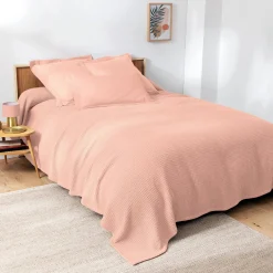 Deken<Blancheporte Temperatuurregelende deken in bijenraattricot poederroze