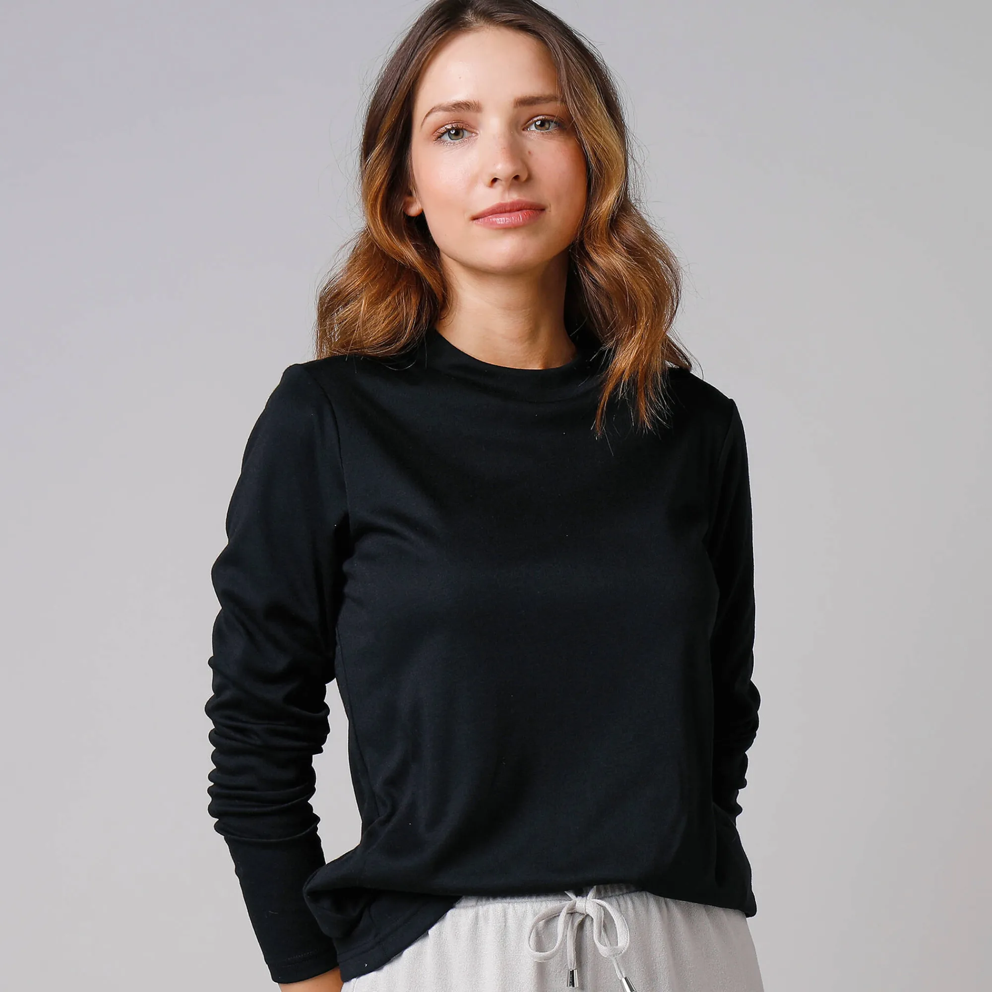 Thermisch Ondergoed<Blancheporte Thermisch T-shirt met opstaand kraagje - lange mouwen zwart