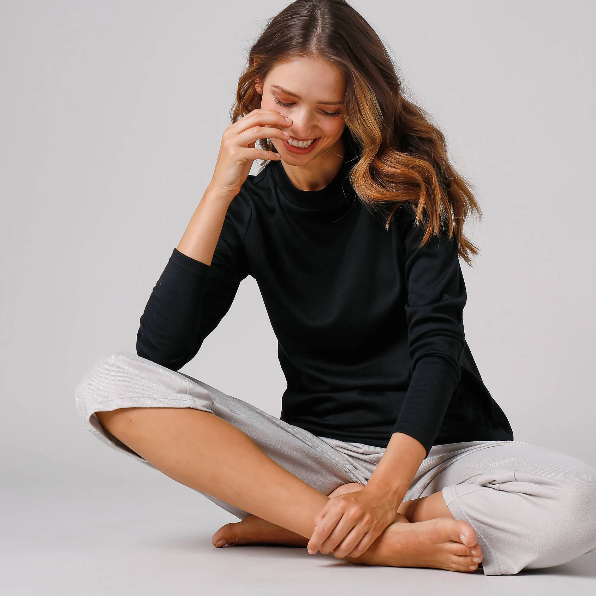 Thermisch Ondergoed<Blancheporte Thermisch T-shirt met opstaand kraagje - lange mouwen zwart