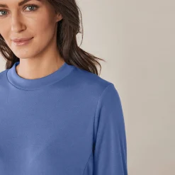 Thermisch Ondergoed<Blancheporte Thermisch T-shirt met opstaand kraagje - lange mouwen jeansblauw