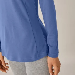 Thermisch Ondergoed<Blancheporte Thermisch T-shirt met opstaand kraagje - lange mouwen jeansblauw