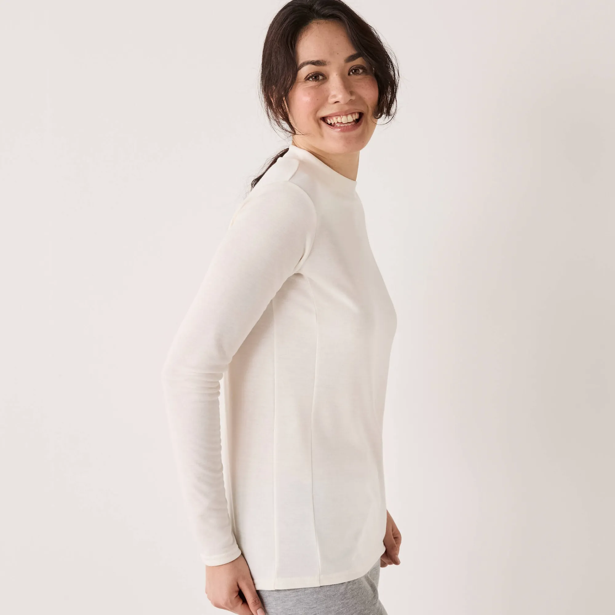Thermisch Ondergoed<Blancheporte Thermisch T-shirt met opstaand kraagje - lange mouwen ivoorkleur