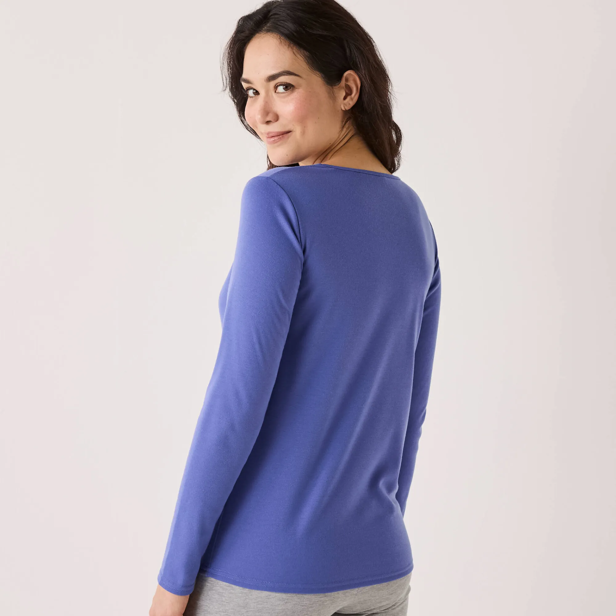 Thermisch Ondergoed<Blancheporte Thermisch T-shirt met ronde hals - lange mouwen jeansblauw