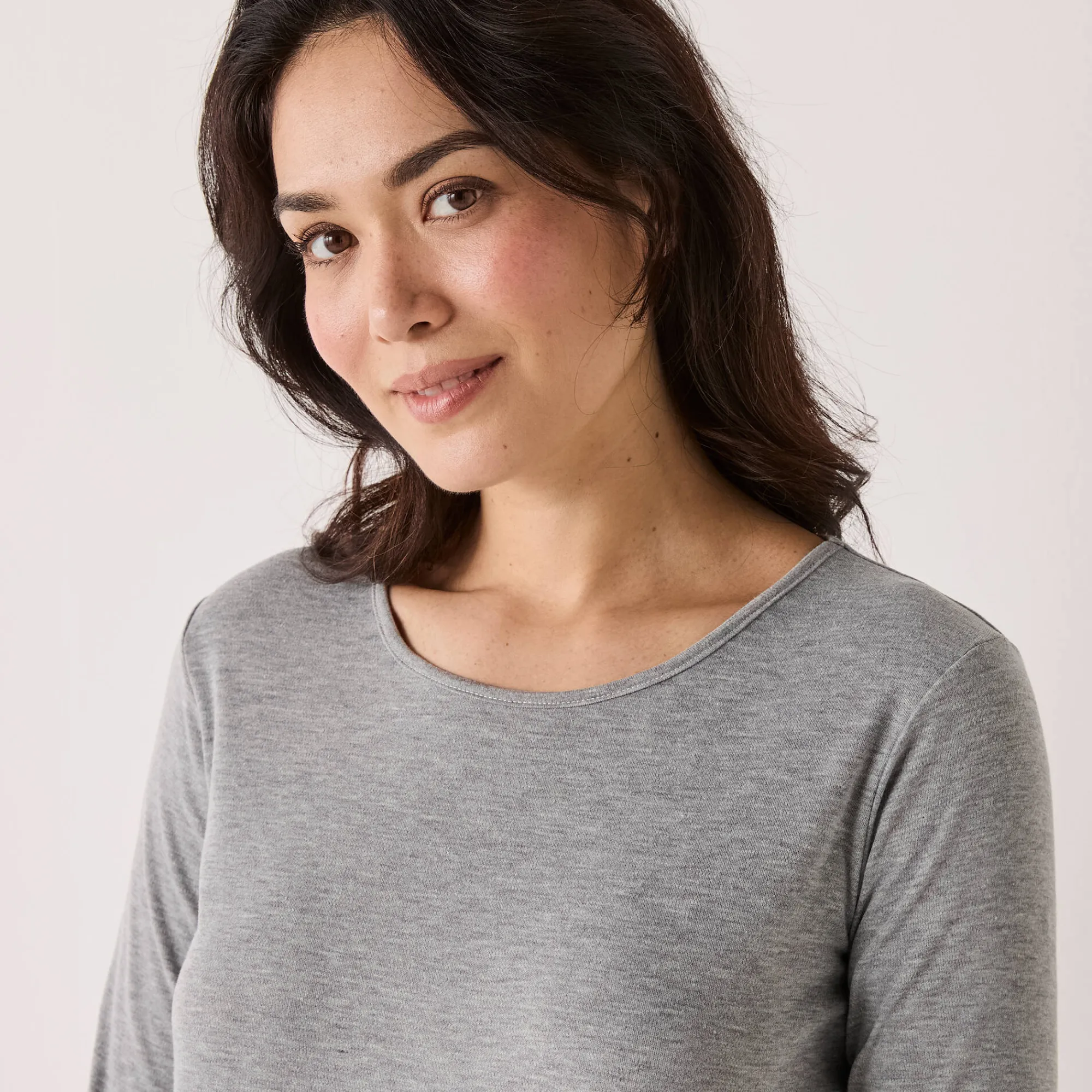 Thermisch Ondergoed<Blancheporte Thermisch T-shirt met ronde hals - lange mouwen chiné grijs