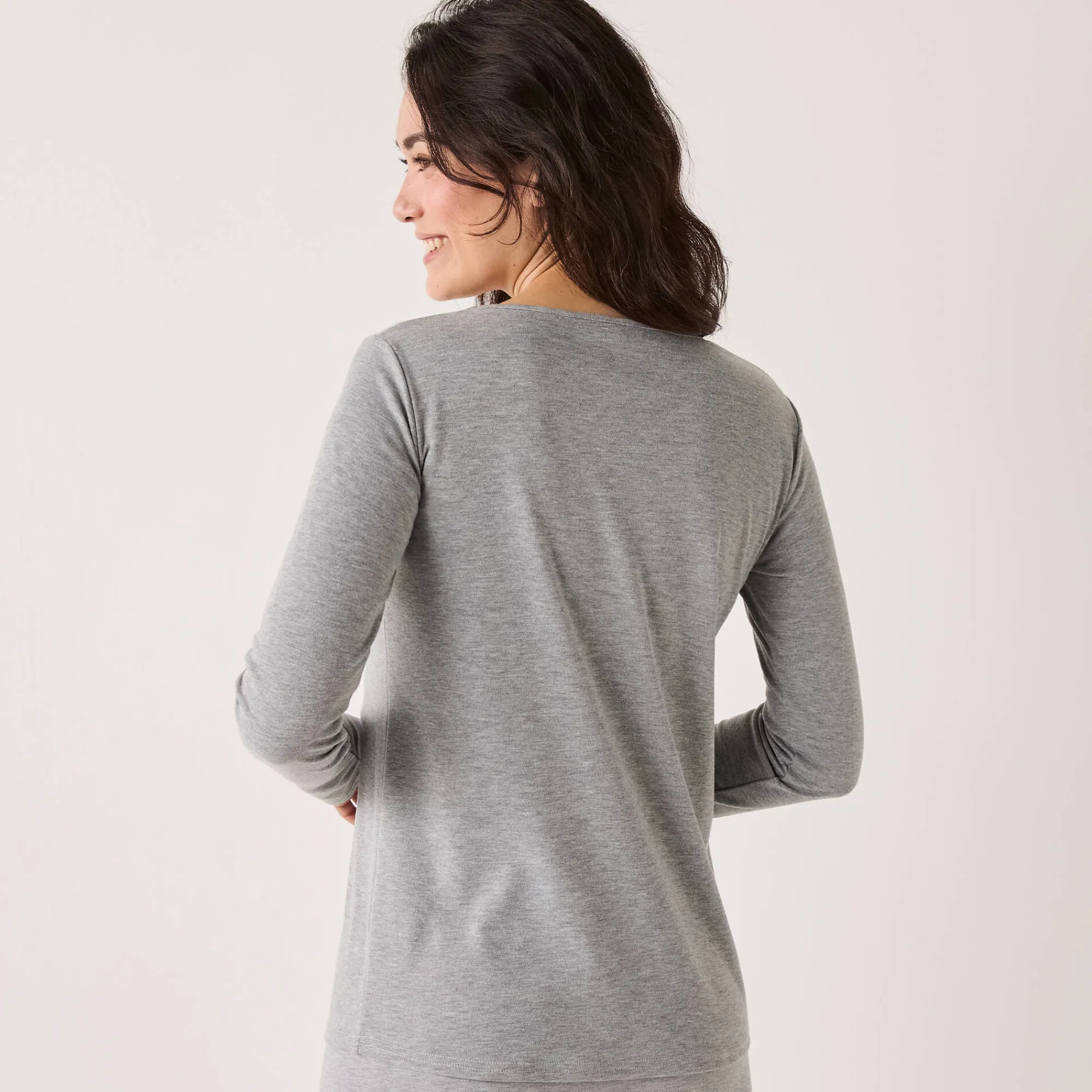 Thermisch Ondergoed<Blancheporte Thermisch T-shirt met ronde hals - lange mouwen chiné grijs
