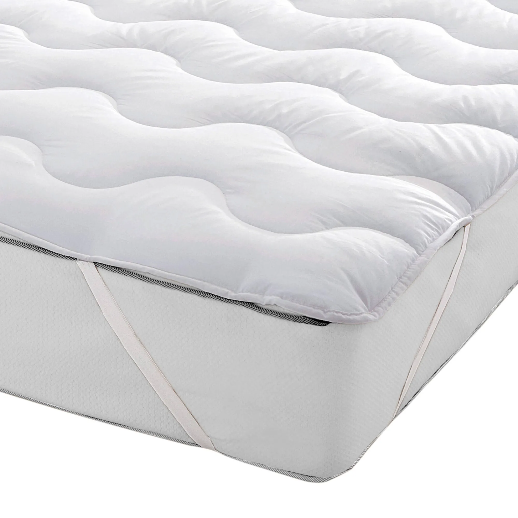Topdekmatras<Abeil Topdekmatras Hollofil® Spring Ecolabel® wit
