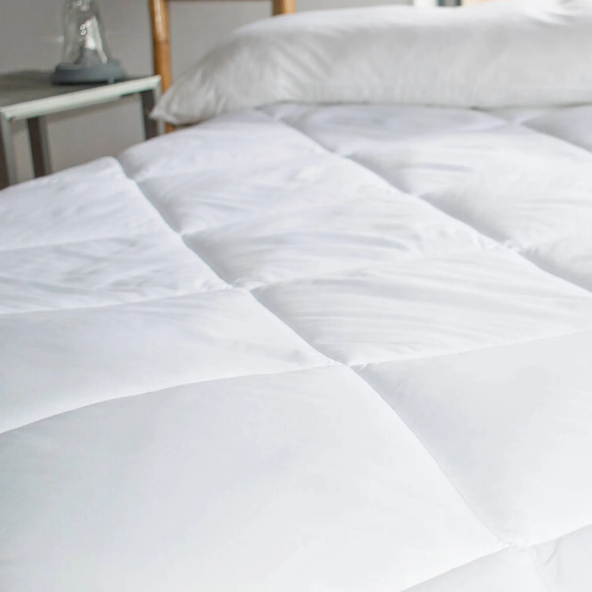 Topdekmatras<Blancheporte Topdekmatras Luxe Royal, tijk in katoensatijn wit