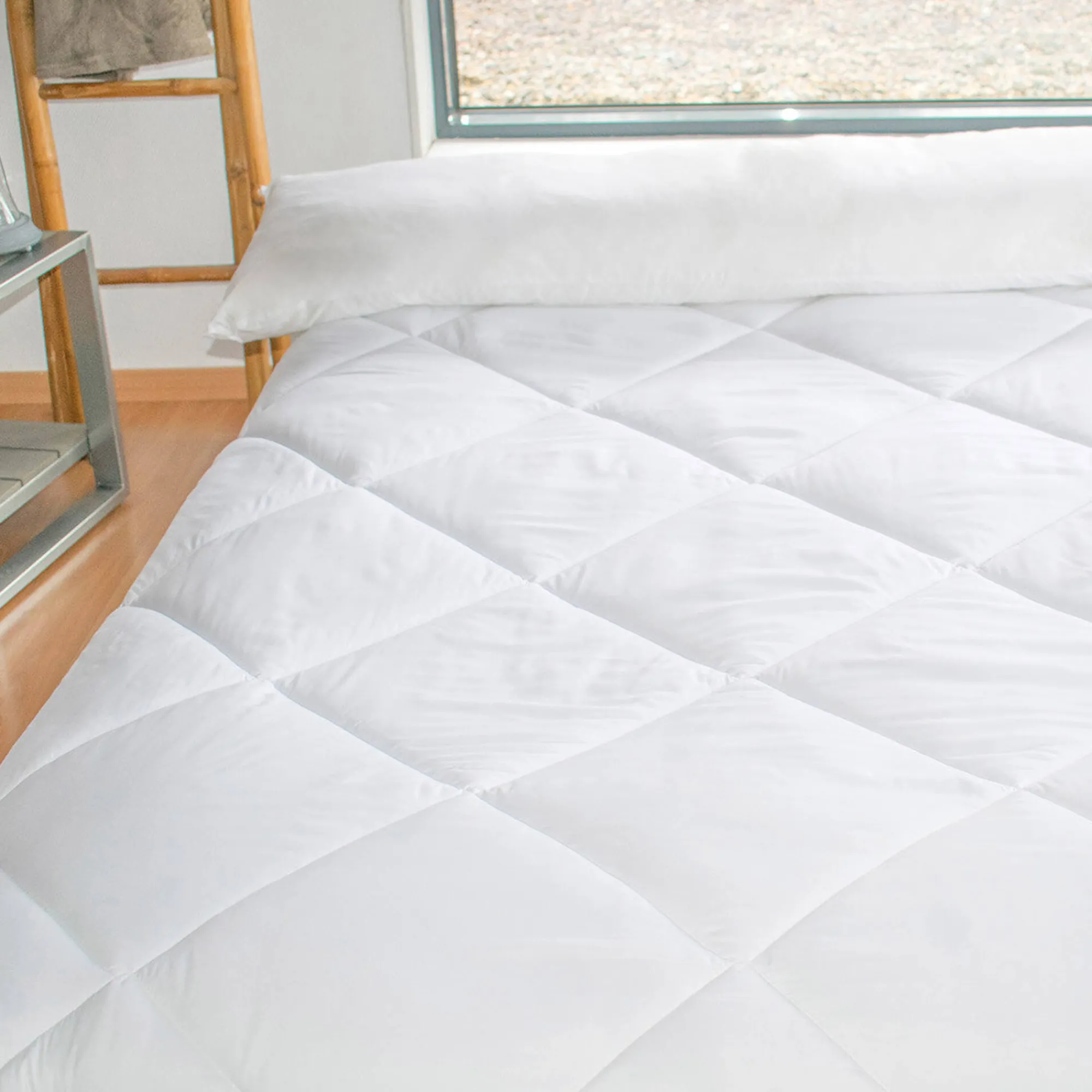 Topdekmatras<Blancheporte Topdekmatras Luxe Royal, tijk in katoensatijn wit