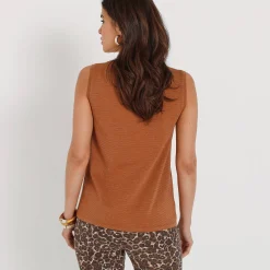 T-Shirt En Topje<Blancheporte Topje in glanstricot hazelnootbruin